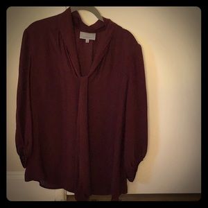Silk burgundy blouse -L